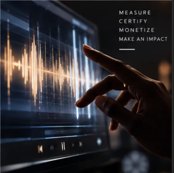 Creator shaping a musical waveform